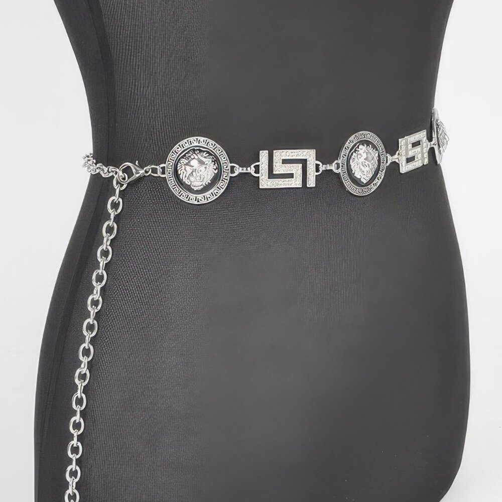 Metal Rhinestone Plus Size Chain Belt - Picture 3 of 6